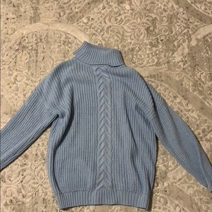 blue mock neck princess polly sweater